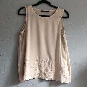 Blush toned swing tank with embroidered detail